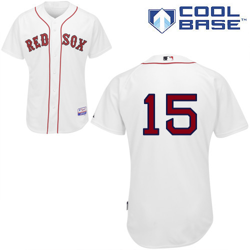 Dustin Pedroia #15 MLB Jersey-Boston Red Sox Men's Authentic Home White Cool Base Baseball Jersey